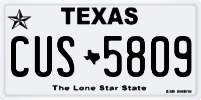 TX license plate CUS5809