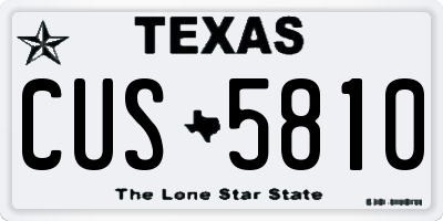 TX license plate CUS5810