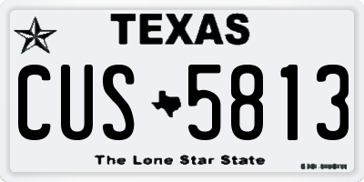 TX license plate CUS5813