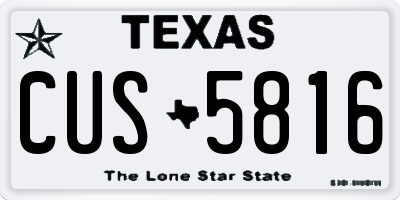 TX license plate CUS5816