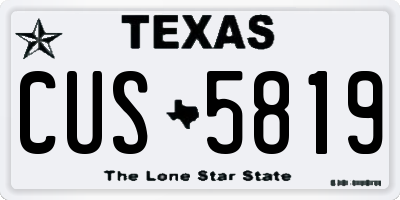 TX license plate CUS5819