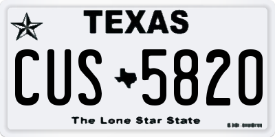 TX license plate CUS5820