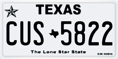 TX license plate CUS5822