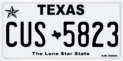 TX license plate CUS5823