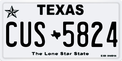 TX license plate CUS5824