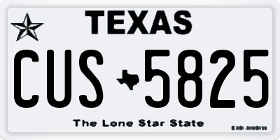 TX license plate CUS5825