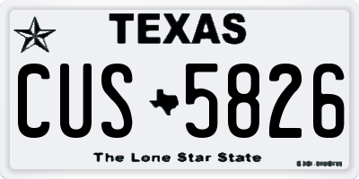 TX license plate CUS5826