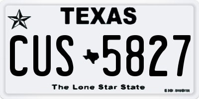 TX license plate CUS5827