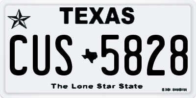 TX license plate CUS5828