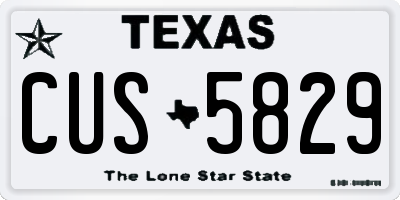 TX license plate CUS5829