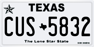 TX license plate CUS5832