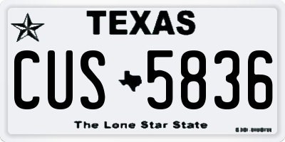 TX license plate CUS5836