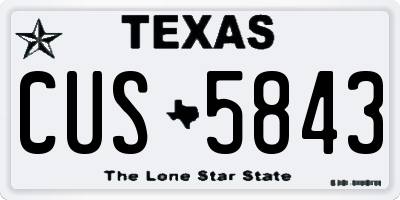 TX license plate CUS5843
