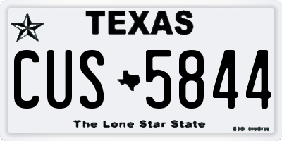 TX license plate CUS5844