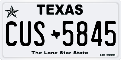 TX license plate CUS5845