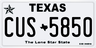 TX license plate CUS5850