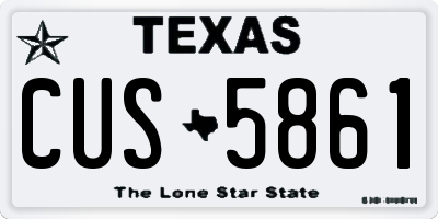 TX license plate CUS5861