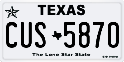 TX license plate CUS5870