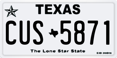 TX license plate CUS5871