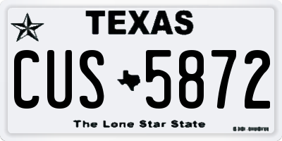 TX license plate CUS5872