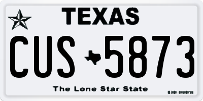 TX license plate CUS5873