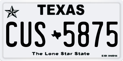 TX license plate CUS5875
