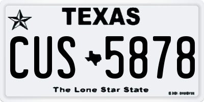 TX license plate CUS5878