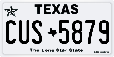 TX license plate CUS5879