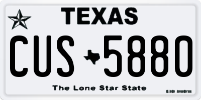 TX license plate CUS5880