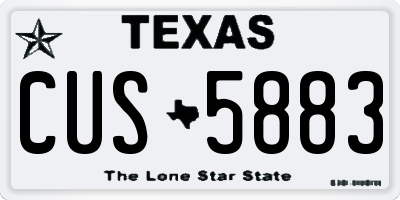 TX license plate CUS5883