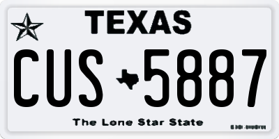 TX license plate CUS5887