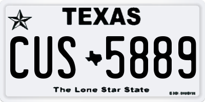 TX license plate CUS5889