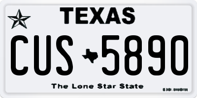 TX license plate CUS5890