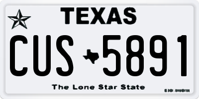 TX license plate CUS5891