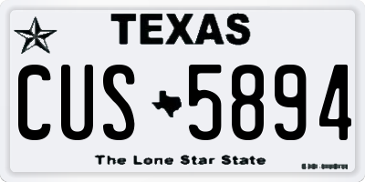 TX license plate CUS5894