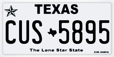 TX license plate CUS5895