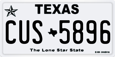 TX license plate CUS5896