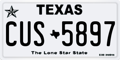 TX license plate CUS5897