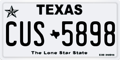 TX license plate CUS5898