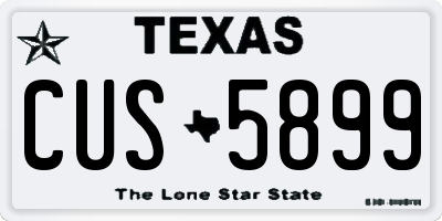 TX license plate CUS5899