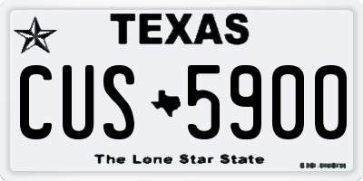 TX license plate CUS5900
