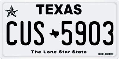 TX license plate CUS5903