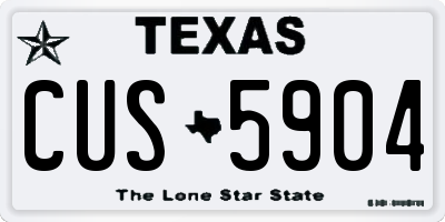TX license plate CUS5904