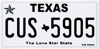 TX license plate CUS5905