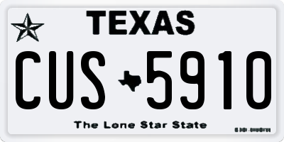 TX license plate CUS5910