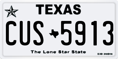 TX license plate CUS5913
