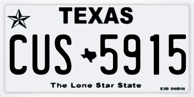 TX license plate CUS5915
