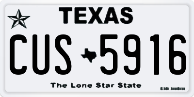 TX license plate CUS5916