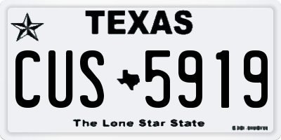 TX license plate CUS5919