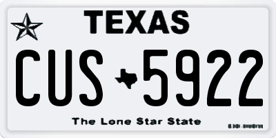 TX license plate CUS5922